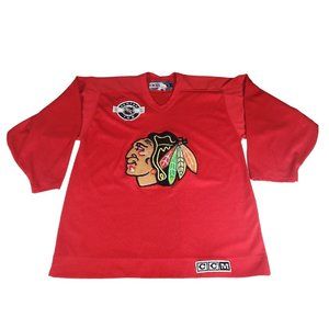 CCM NHL Center Ice Chicago Blackhawks Jersey Adult Med. Made in Indonesia